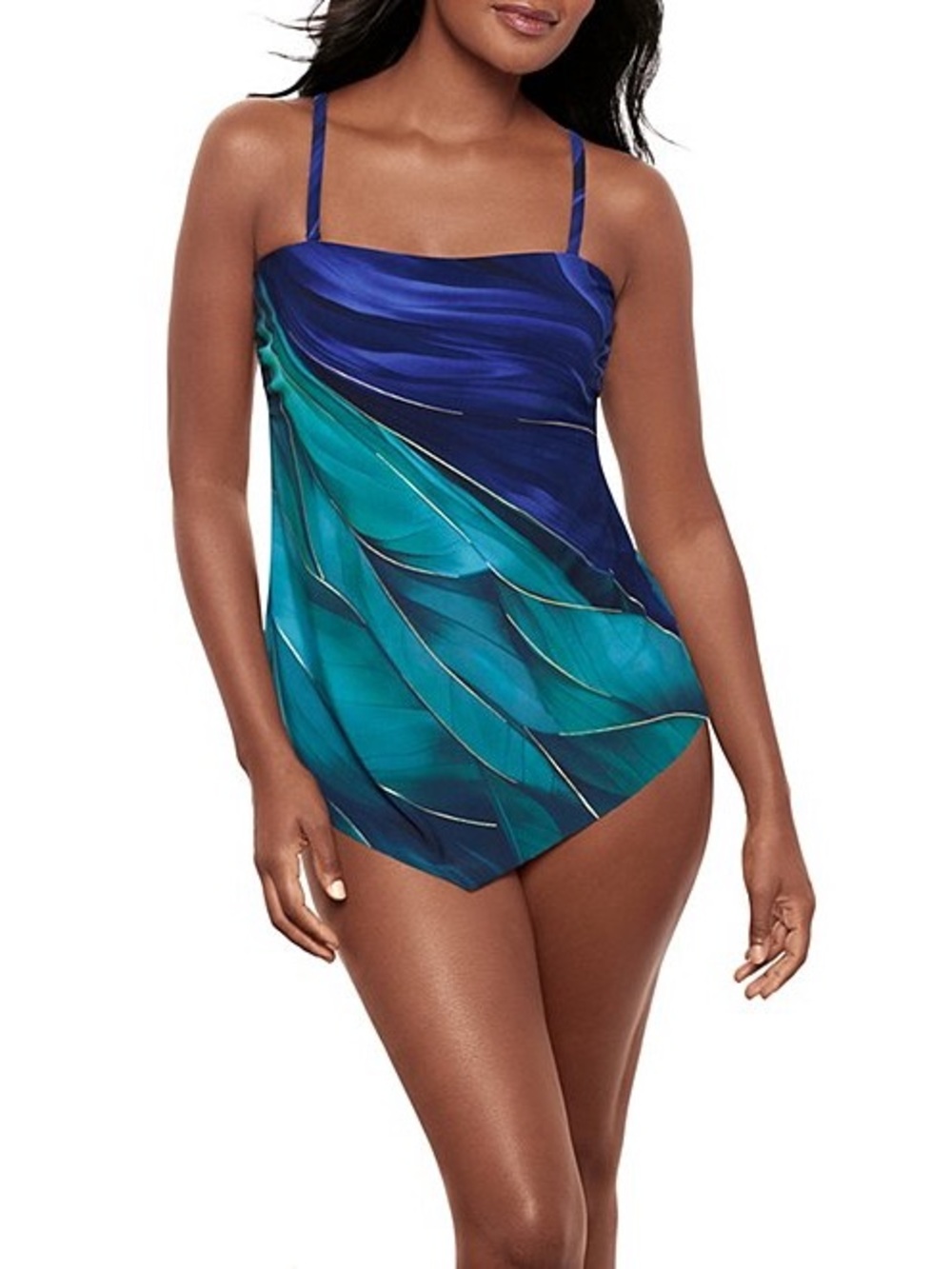 NWOT MIRACLESUIT Maldiva Straight Neck Underwire Hankini Swim Top
Size 12 - Picture 2 of 11